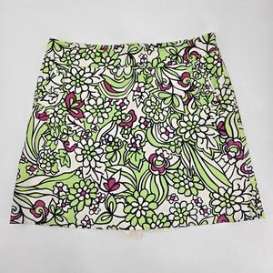 Lizgolf Floral Green and Pink Floral Women's Skort Size 8